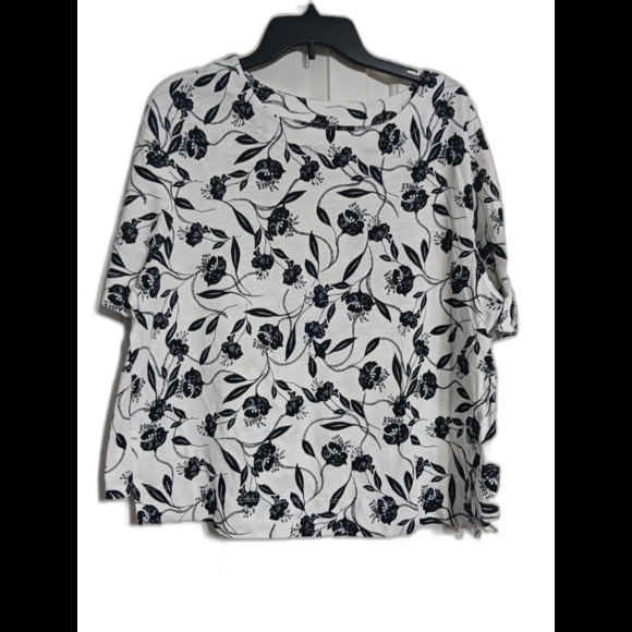 NWT Women's Tahari Short Sleeve Floral Tee Size 1X Blouse - Picture 1 of 6